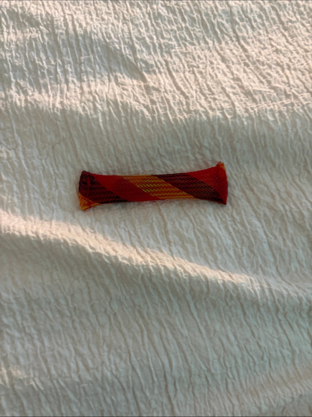 Men's Red and Yellow Woven Fabric Hair Barrette